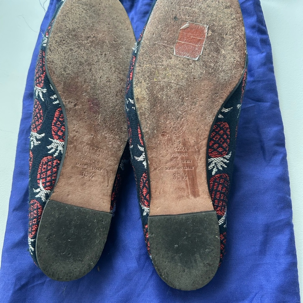 Aquazzura Navy and Crimson Patterned Loafers - Picture 4 of 4